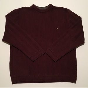 Chaps by Ralph Lauren Cotton Crew Neck Sweater Maroon